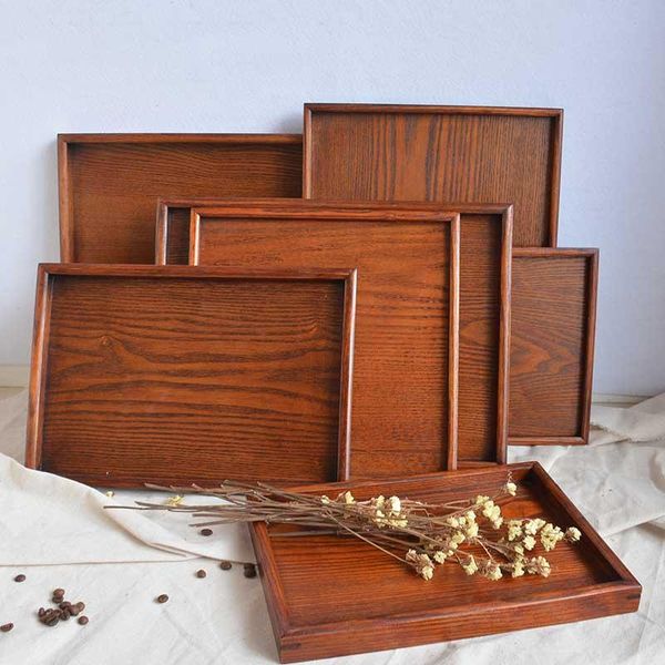 

kitchen storage & organization wooden serving trays rectangle brown bread tray high-grade pallets plate for home/el tableware food sweet