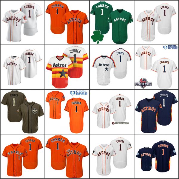 

houston astros men 1 carlos correa green women youthjersey, Black;red