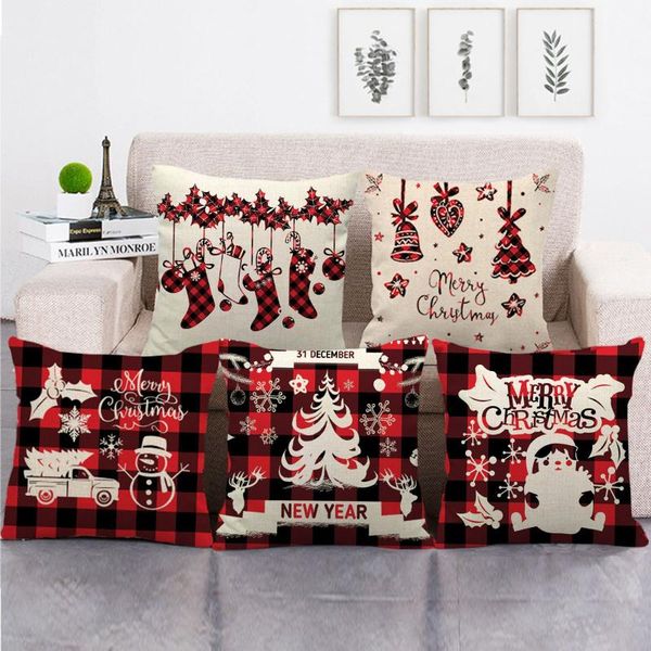 

cushion/decorative pillow 1pc christmas linen encrypted pillowcase home decor sofa decorative cushion hogar cover case coussin 926