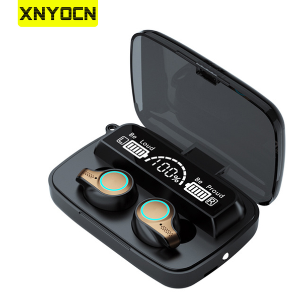 

xnyocn tws bluetooth 5.1 earphones 5000mah charging box wireless headphone 9d stereo sports waterproof earbuds headsets with mic headphones