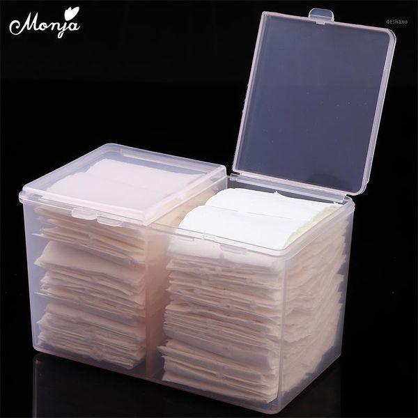 

nail art 2 colors clear compartments holder organizer container gel polish remover cleaning cotton pad swab storage box1