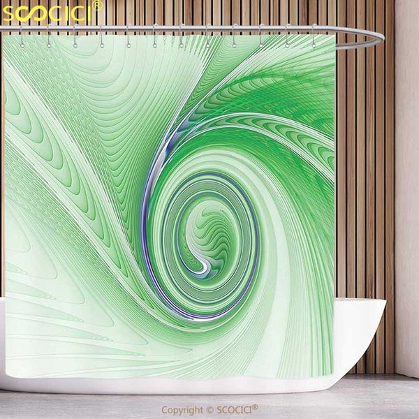 

shower curtains cool curtain spires decor a curve winds around fixed motif continuously increasing spirals computer figure green bathroom