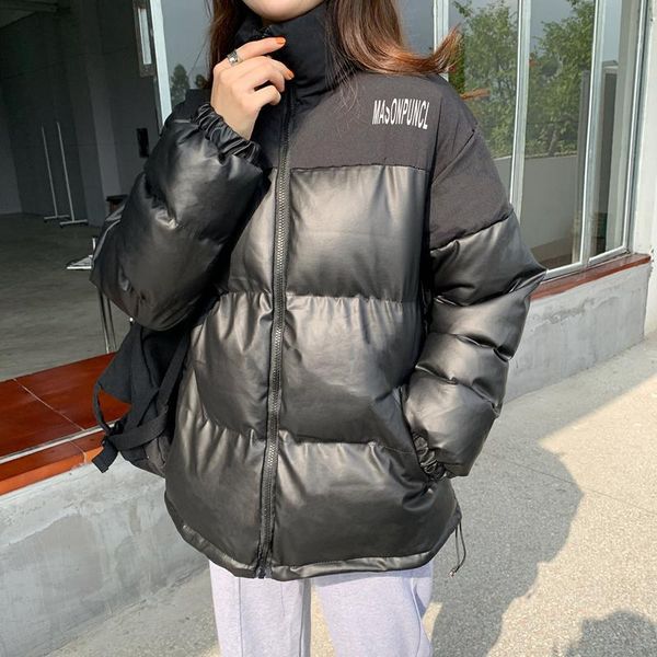 

Women's Down & Parkas Winter Fashion Coat Women High Collar Long Sleeve Patchwork Warm Black Tops Oversize Jacket Puls Size GICI