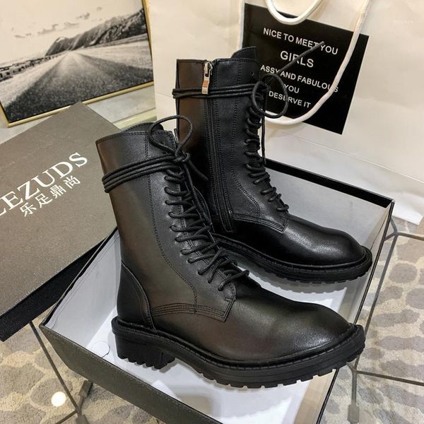 

boots in the cylinder women's thick with lace-up women winter fur1, Black