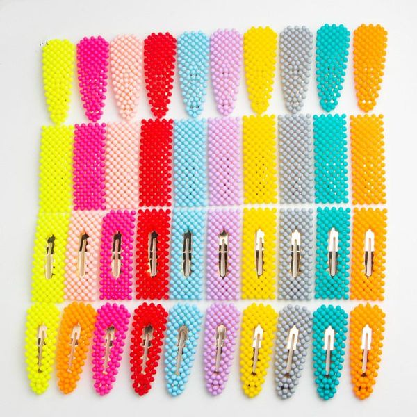 

hair clips & barrettes 10pcs/set imitation pearls colored beads for women accessories ins pins bb clip headwear jewelry, Golden;silver