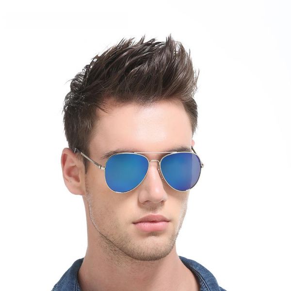

sunglasses double bridge big frame men retro mirror blue red women rectangle square glasses for male metal full eyewear 2021, White;black