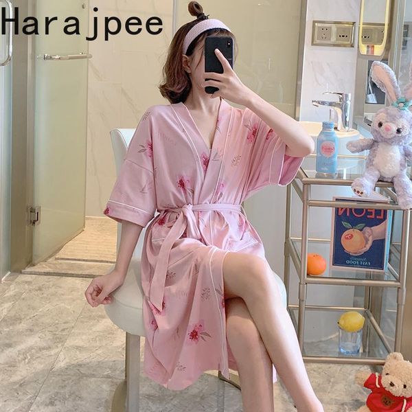 

women's sleepwear harajpee women pajamas 2021 summer french sweet temperament cute pink flower short sleeve lace-up design home wear ni, Black;red