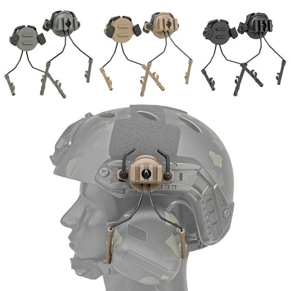 

cycling helmets 2pcs tactical rail adapter mounts headset holder set shooting helmet 360 rotatry hunting bracket