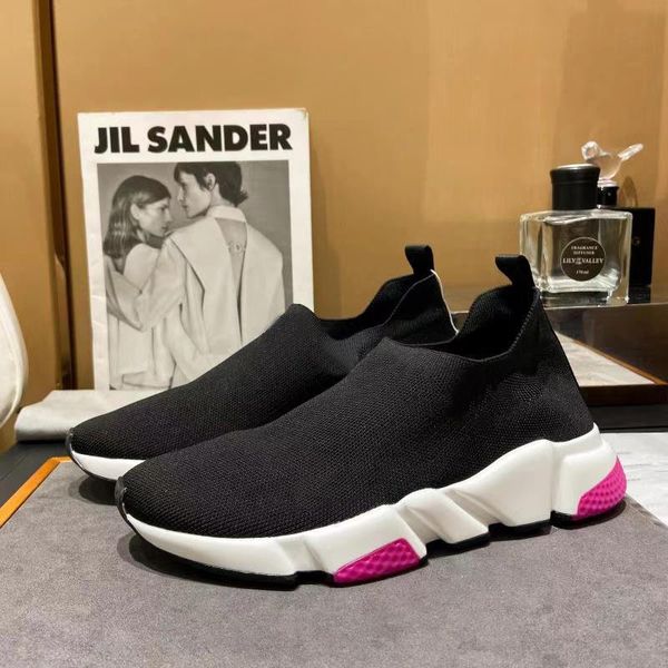 

2021 quality shoes speed trainer luxury designer black sneakers men and women casual fashion genuine leather sneaker size35-45 a02
