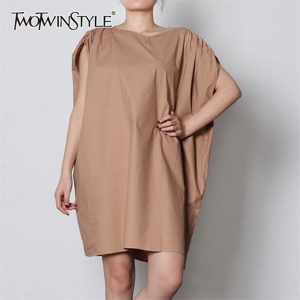 Elegante vestido sem mangas verão mulheres vice-pescoço capa ruched midi vestidos moda casual roupas femininas 210520