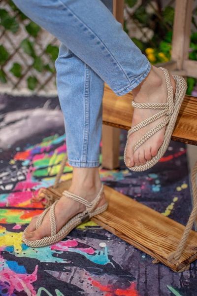

sandals women's skin finger cross rope, Black