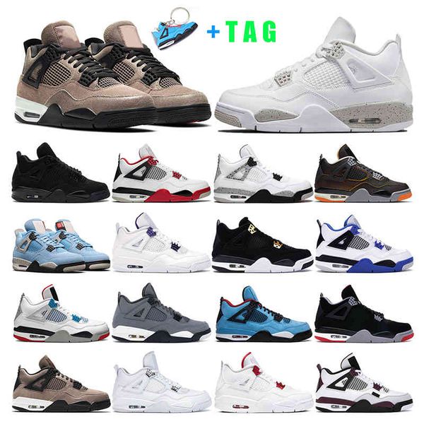

basketball shoes 4s jumpman 4 mens women white oreo university bule black cat fired red cactus jack sports sneakers trainer