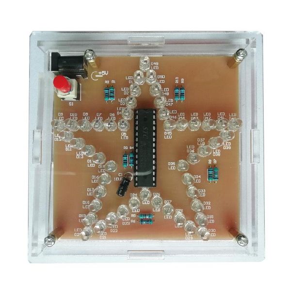 Perline luminose Stella a cinque punte Lampada ad acqua abbagliante colorata LED 51 Kit di produzione fai-da-te elettronico a chip singolo