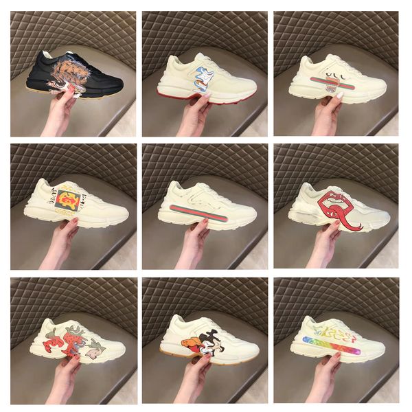 

Designer casual shoes luxury multi-color men and women classic sports thick bottom daddy strawberry mouse mouth size 36-46, Black