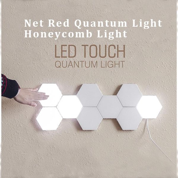 

quantum lamp led night light honeycomb hexagonal lamps modular touch sensitive lighting magnetic creative decoration wall lampar