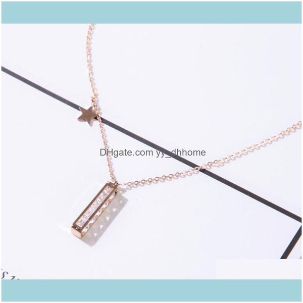 

chokers & pendants jewelrychokers fashion crystal zircon pendant necklaces for women tiny star rec choker korea style stainless steel drop d, Golden;silver