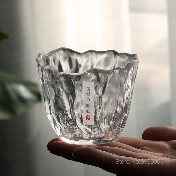 

wine glasses japanese style frost flowers hammer tea cup petal sake glass female beautiful art s whisky tumbler teacup