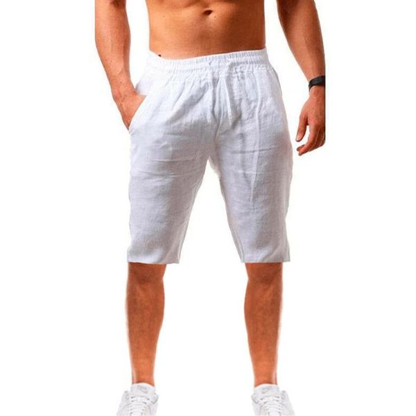 

men's shorts 2021 summer casual sports cotton linen comfortable fashion running jogging pants beach s-4xl, White;black