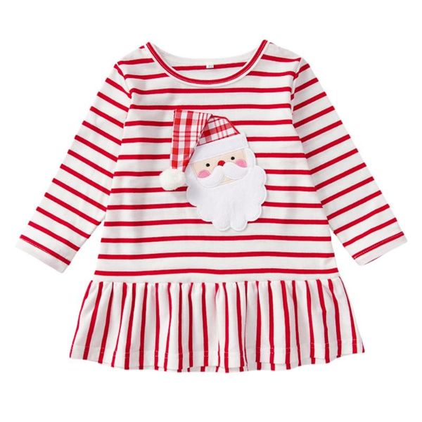 

girl's dresses autumn spring fashion girl dress cute girls' long-sleeved christmas striped, Red;yellow