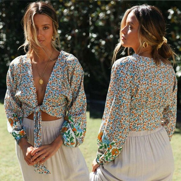 

est fashion women chiffon blouse short long sleeve dove print casual loose shirt women's blouses & shirts, White