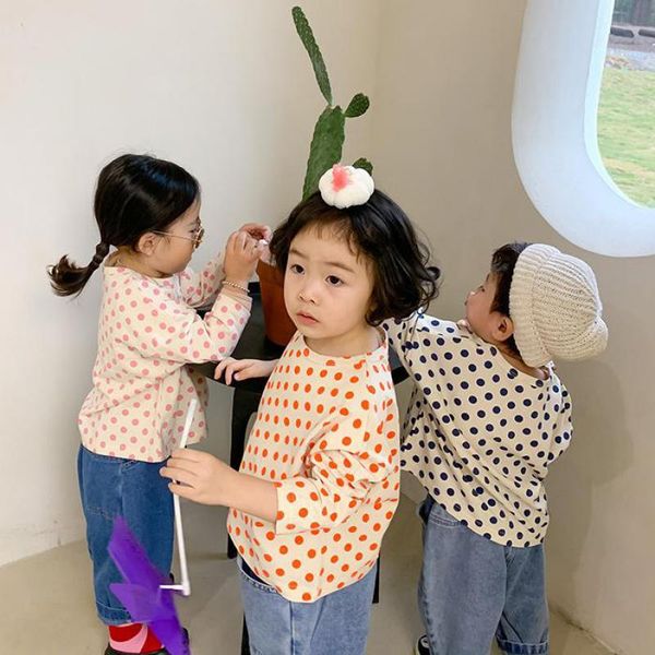 

baby boys girls clothes children t-shirt for boy dot print baby boys t shirt for girls tee kids tshirt clothes 1-6y 210413, White;black