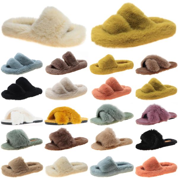 

2021 luxury women slides slippers shoes womens comfortable loafer black yellow slide slipper flat flip flops size 35-40 color30