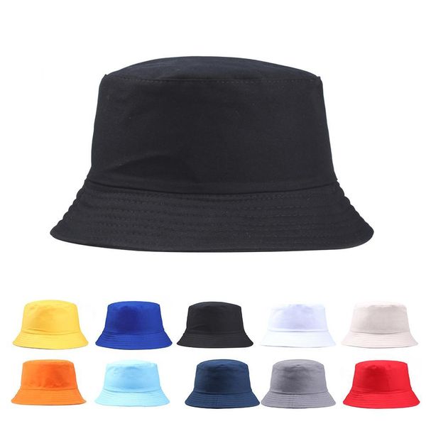 

portable fashion solid color folding fisherman sun hat outdoor men and women bucket cap multi-season, Blue;gray