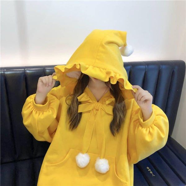 

women's hoodies & sweatshirts korean version of the loose hooded jacket for girls in autumn and winter plus velvet thickening lazy hara, Black