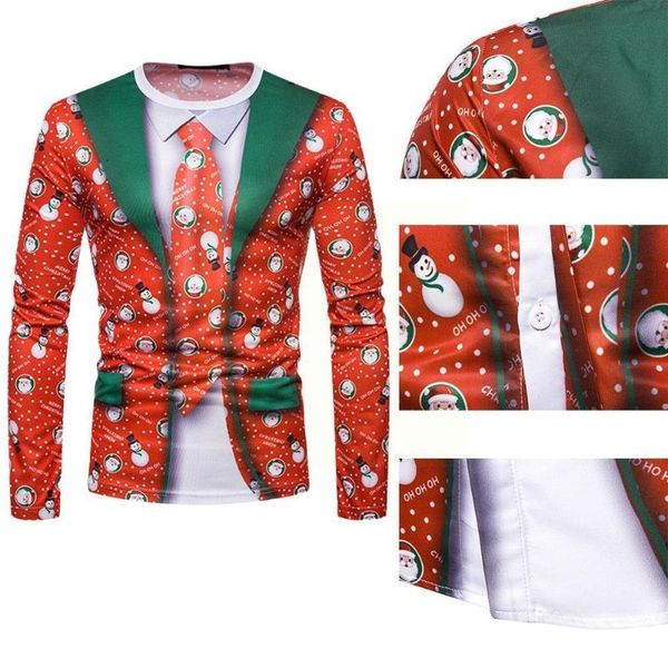 

men's t-shirts christmas t shirt men brand long sleeve tee fit slim funny casual 3d homme tees camiseta xxl f5l6, White;black