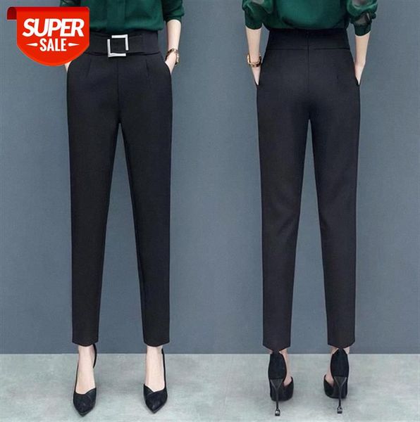 

black west pants women's harem spring small feet professional suit casual #xq7a