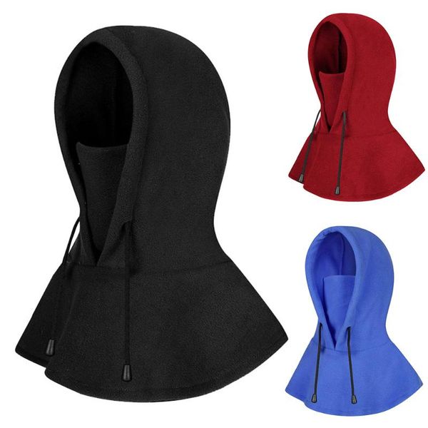 

cycling caps & masks fleece mask warm hat winter sports ski men and women tactical cold riding equipment, Black