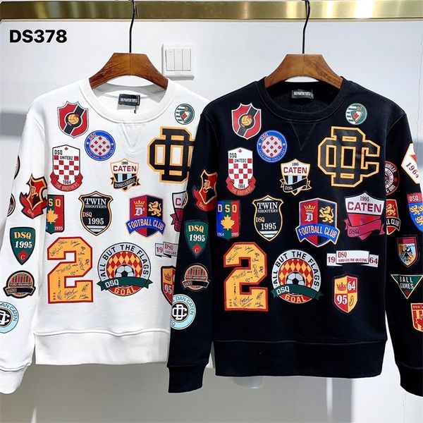 

dsq phantom turtle hoody new mens designer hoodies italy fashion sweatshirts autumn print dsq hoodie male 100% cotton 03219, Black