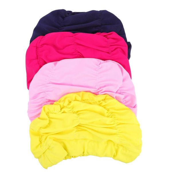

shower caps 4pcs color swimming adults pleated swim accessory for