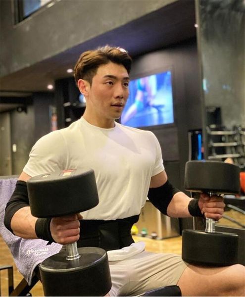 

men's t-shirts brand fashion extend hip hop summer cotton bodybuilding running short sleeve t-shirt gyms clothing fitness t shirt, White;black