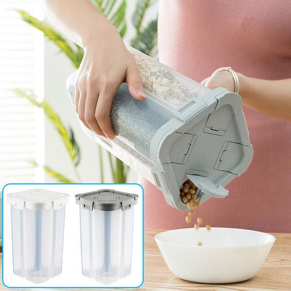 

four-grid storage sealed box kitchen tank transparent plastic a1 bottles & jars