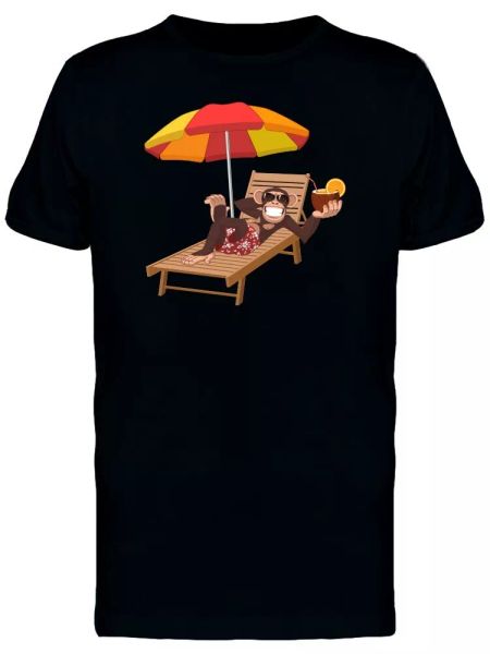 

chimpanzee on vacation tee men's -image by shutterstock, White;black
