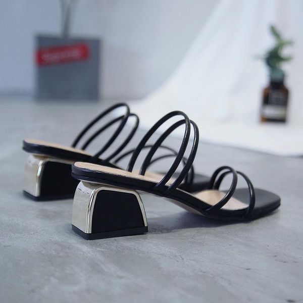 

sandals elegant party stiletto outdoor heels sandalias women shoes female open toe for women's a128, Black