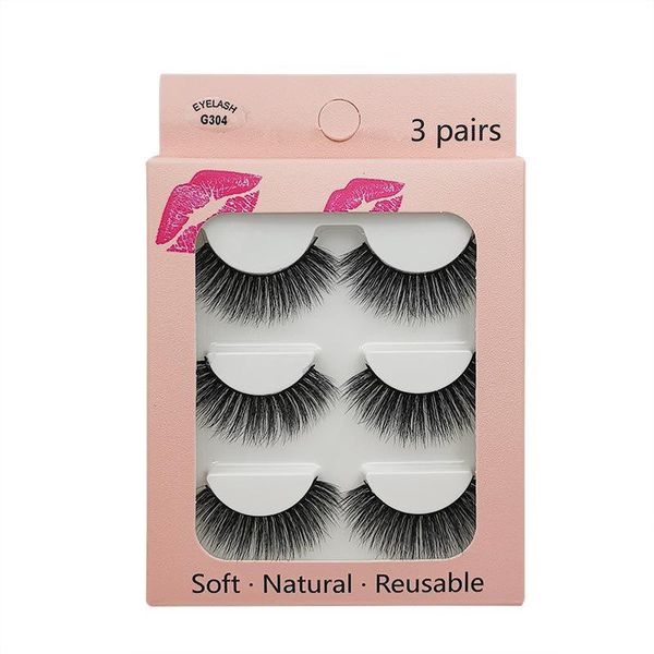 

false eyelashes 3 pairs women makeup long thick natural beauty eyelash extension diy cosmetic fake