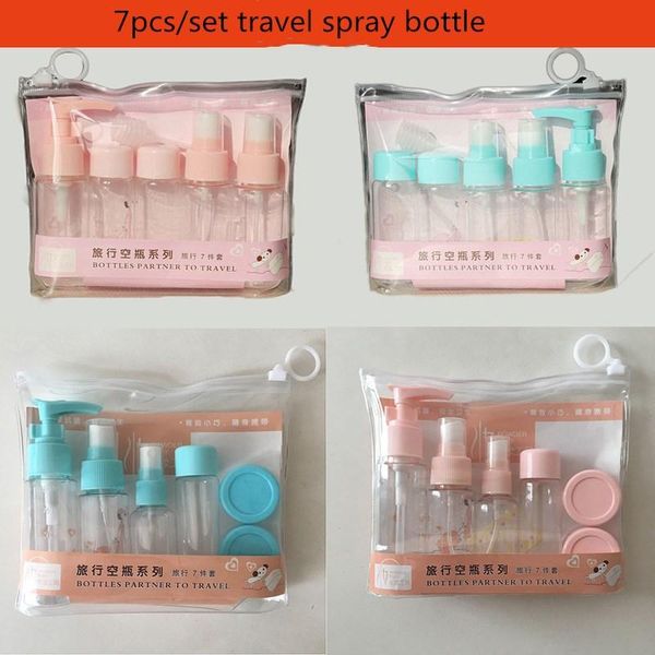 

storage bottles & jars 7pcs/set 40ml creative traveling portable mini refillable spray travel plastic lotion sub-bottling makeup bottle
