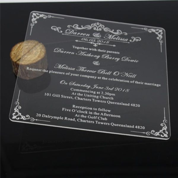 

greeting cards 1 pieces personalized clear acrylic vintage invitation for sweet sixteen birthday wedding engagement anniversary business par