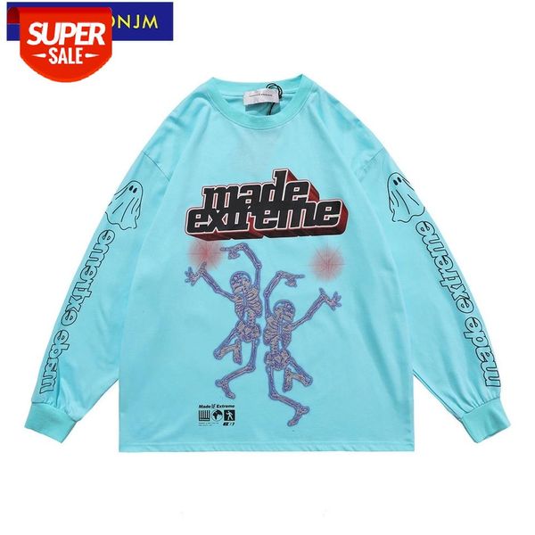 

uncledonjm dance skeleton mens tshirts harajuku graphic tees men streetwear loose cotton clothing me-2106 #bg7y, White;black