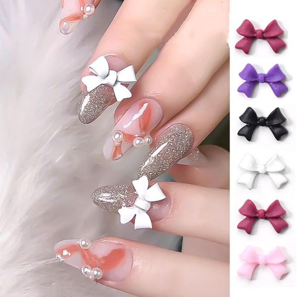 

nail art decorations 10pcs bowknot 3d bow ornament bowknots accessories valentine manicure diy for nails design, Silver;gold
