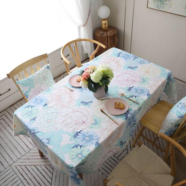 

table cloth flower pattern cotton modern nordic style furniture cover home decorative elegant wedding dining party