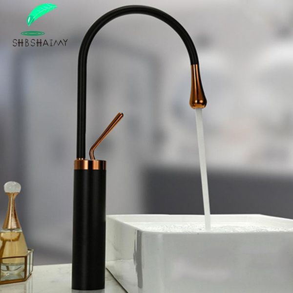 

rose gold bathroom faucet basin water sink mixer black tap faucets