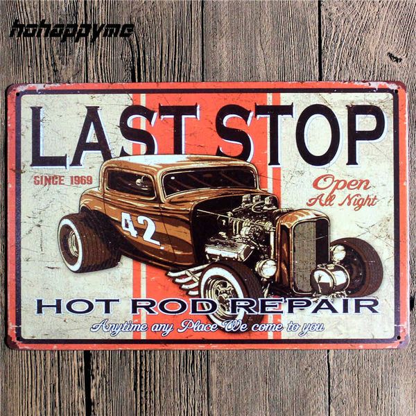 

rods tin sign garage vintage metal motel furniture decorative car plates home decor metal painting wall plaque 20*30 cm