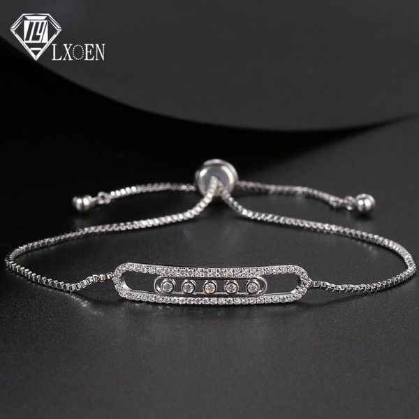

charm bracelets white cubic zirconia adjustable for women fashion bridal chain bracelet wedding party jewelry, Golden;silver