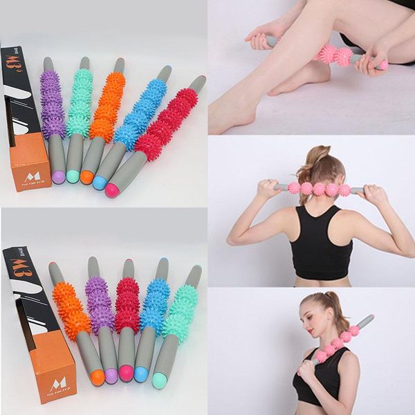 

yoga stick gym muscle massage roller relax tool sticks anti cellulite massager with point spiky ball balls