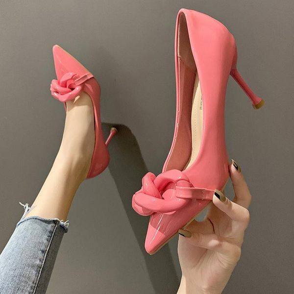 

dress shoes 2021 spring autumn high heels women fashion designer chain shallow sandals luxury party pumps zapatos mujer, Black