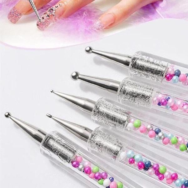 

nail art kits 5pcs pro 2 head drawing dotting pen rhinestone picker diy manicure tool tools