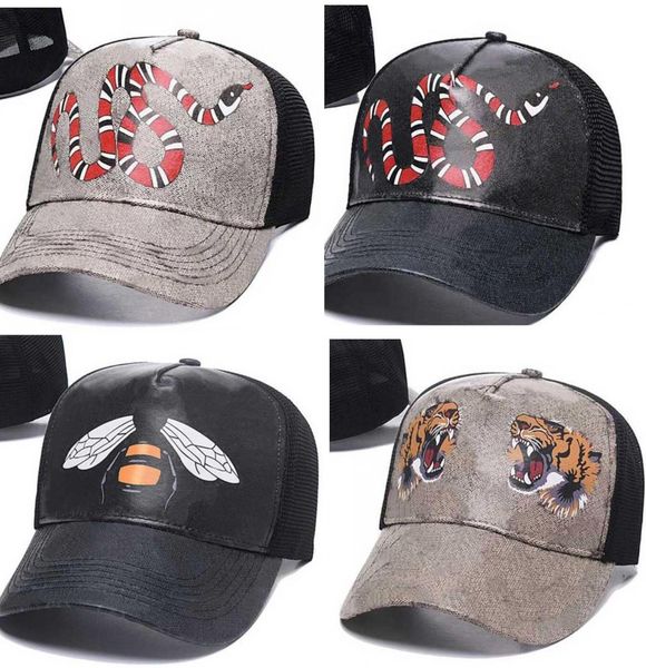 

2021 designer mens baseball caps woman brands tiger head hats bee snake embroidered bone men women casquette sun hat gorras sports mesh truc, Blue;gray